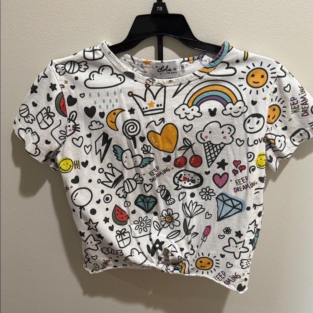 Lola + The Boys Kids matching set - White with Colorful Doodles